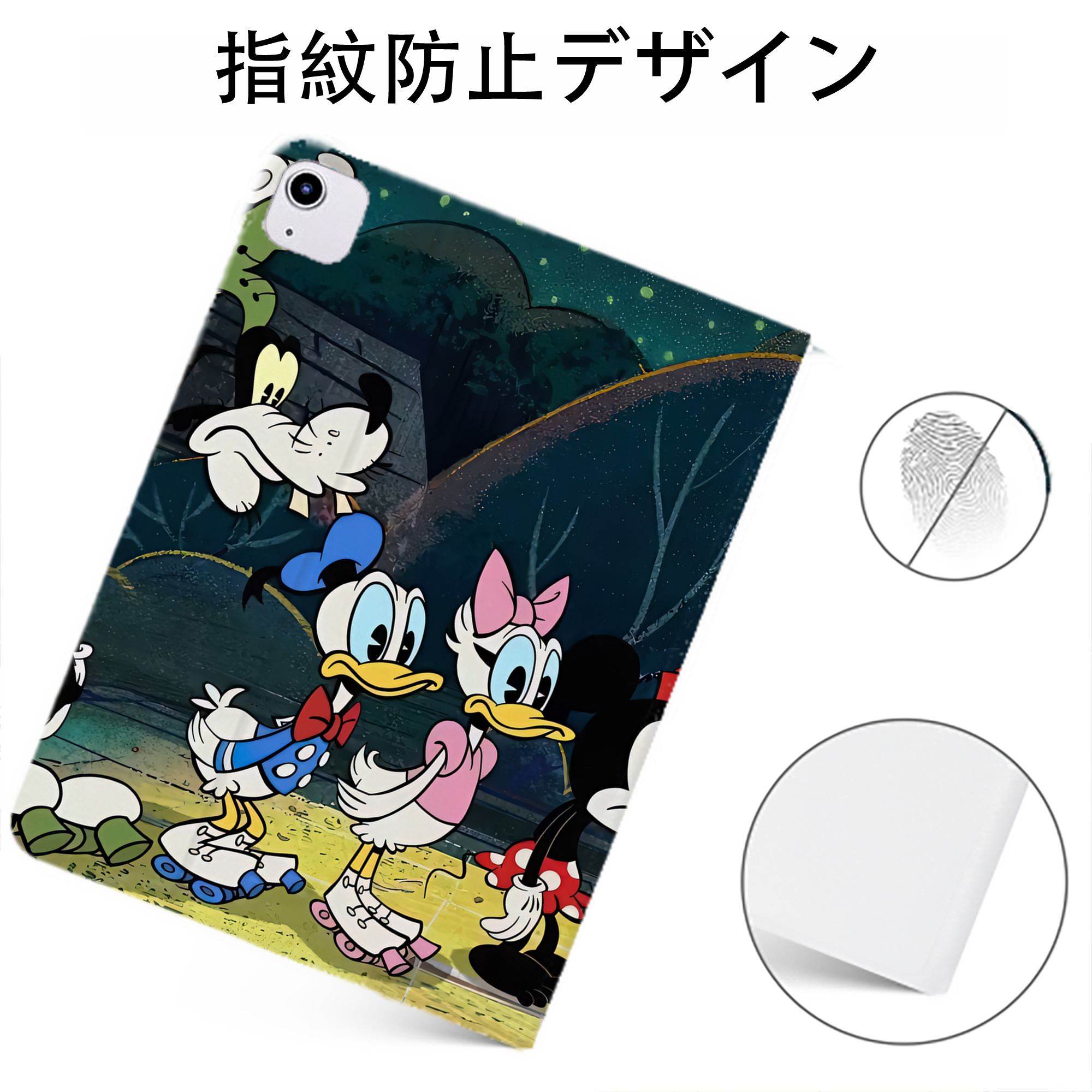 （画像用） ミッキーマウス Mickey Mouse IPadケース ペンホルダー付き ブックスタイルデザイン